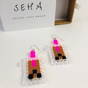 Super cute handmade boba earrings